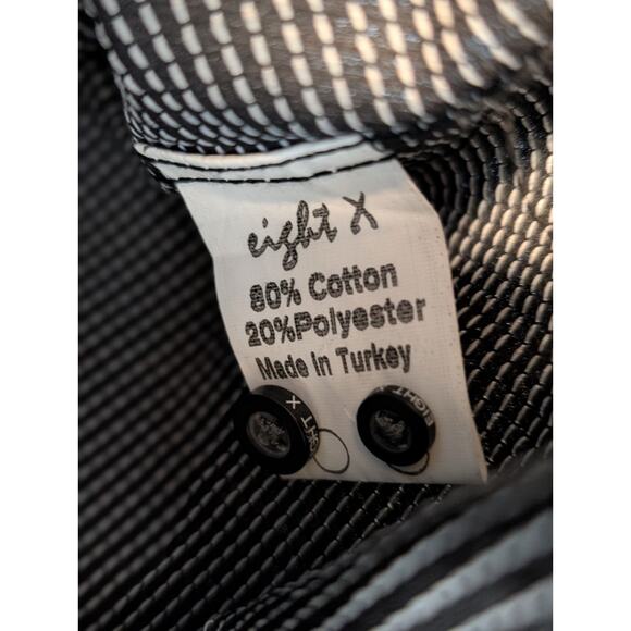 EIGHT X Premium Men's Buckle Foiled Metallic Slim Fit Stretch Shirt L Black NWOT - Picture 8 of 10